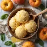 homemade peach ice cream bowl