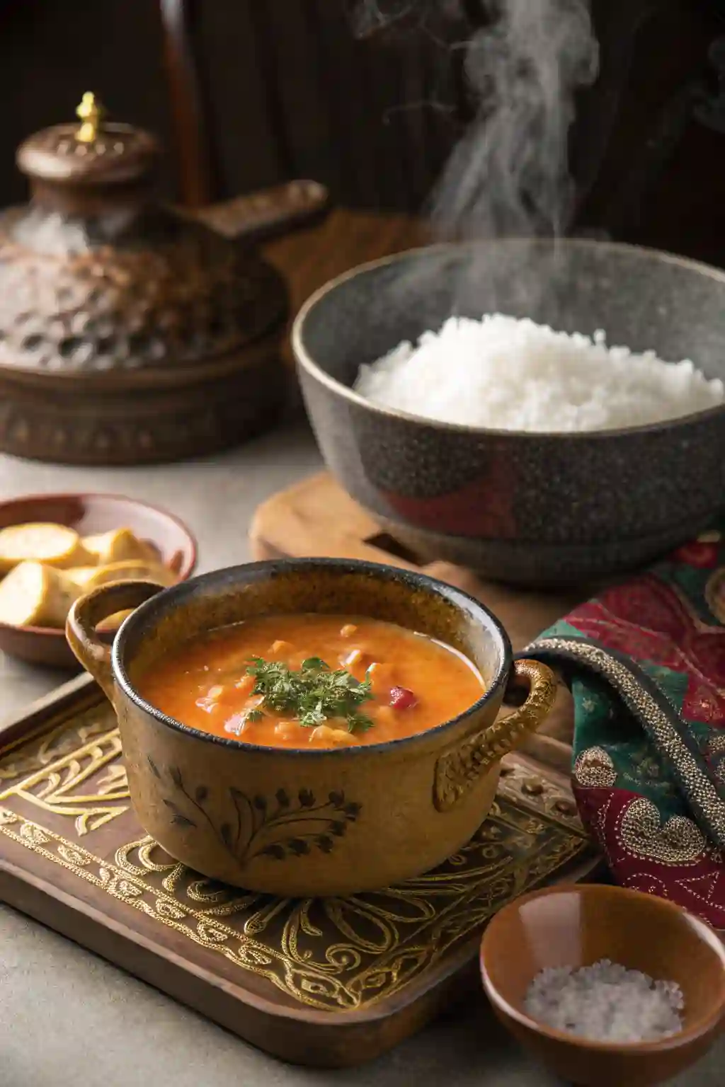  Serving soup to guests at soup village gathering