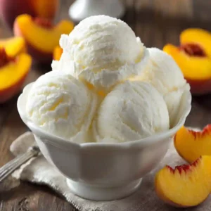 homemade peach ice cream