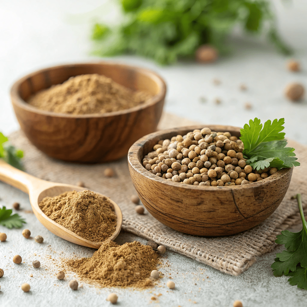 coriander spice in bowls