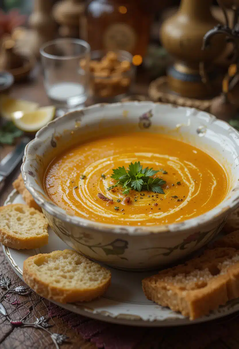 Ezogelin soup served