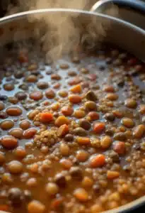 How to Make Turkish Ezogelin Soup Successfully 11 Ezogelin soup simmering with lentils and bulgur