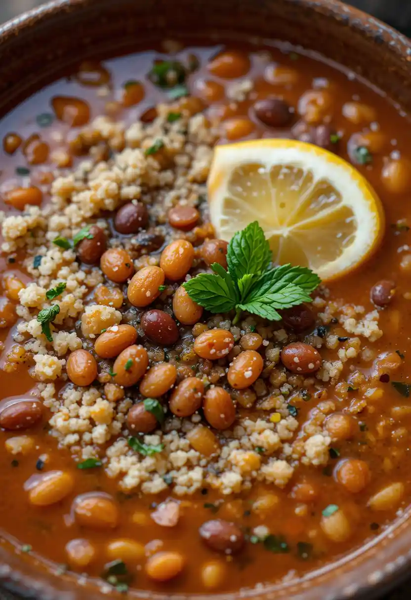 Traditional Ezogelin soup with mint and lentils