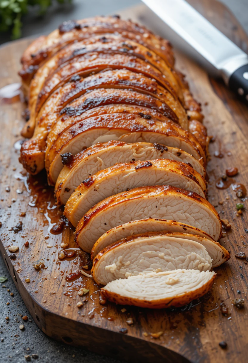 Slicing oven-roasted Turkish doner
