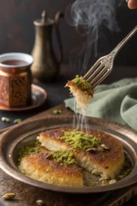 Turkish Dessert With Cheese: Best 5-Min Prep Recipe You’ll Love 15 Cooking and soaking Turkish Kunefe with syrup