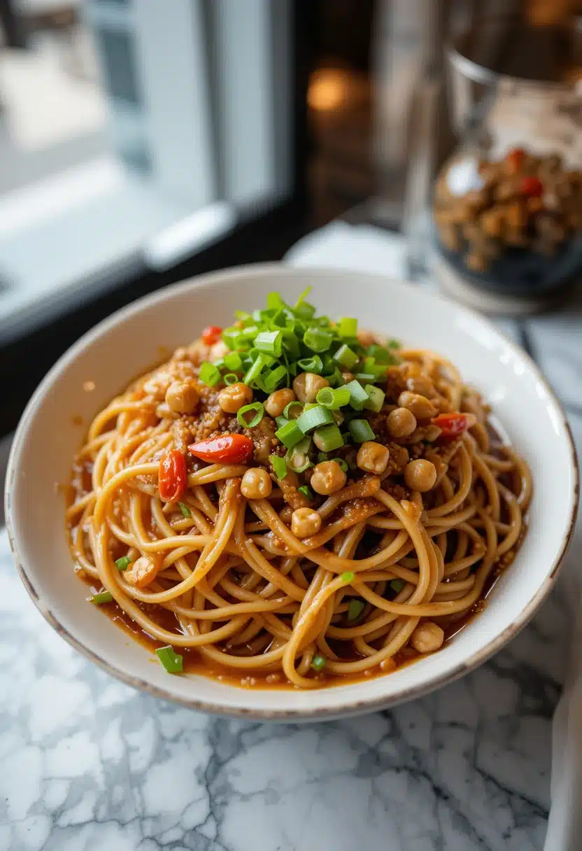 Szechuan spice MN serving noodles