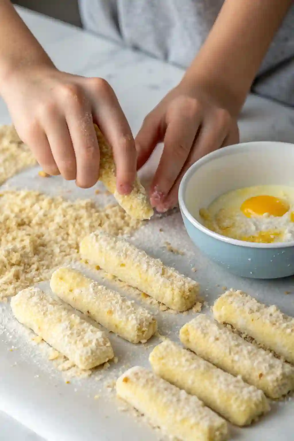 breading cheese sticks