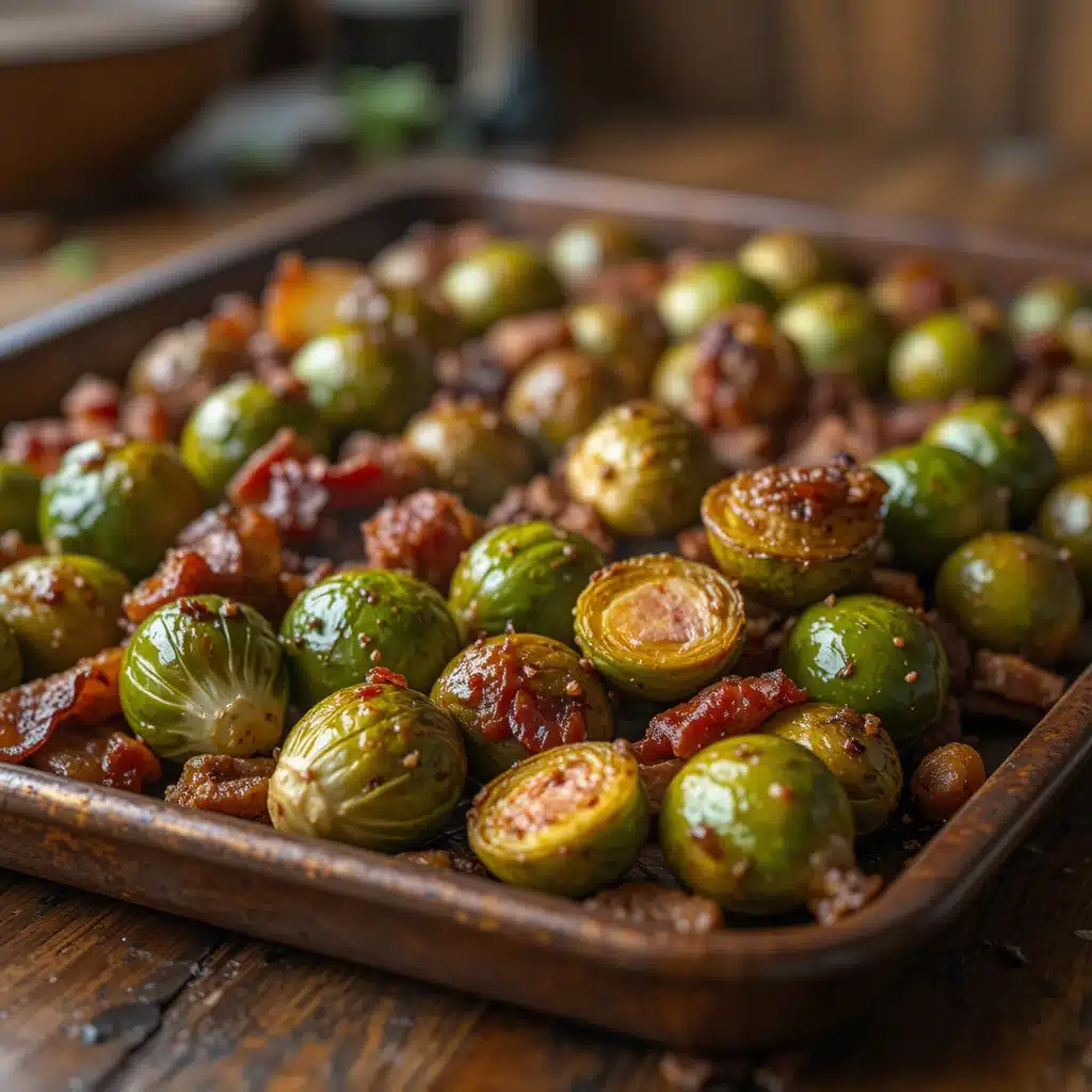 Baked Brussels Sprouts with Beef Bacon Featured