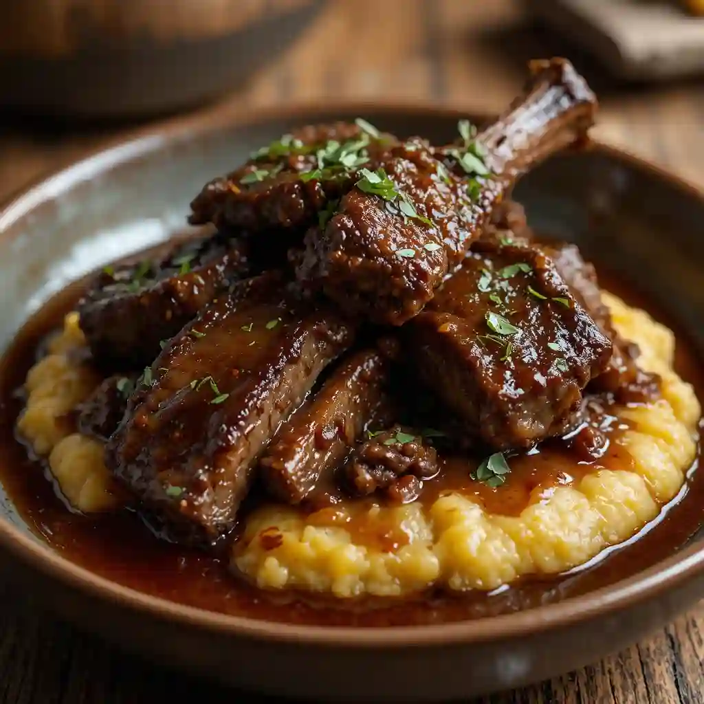 Braised Beef Short Ribs with Creamy Polenta