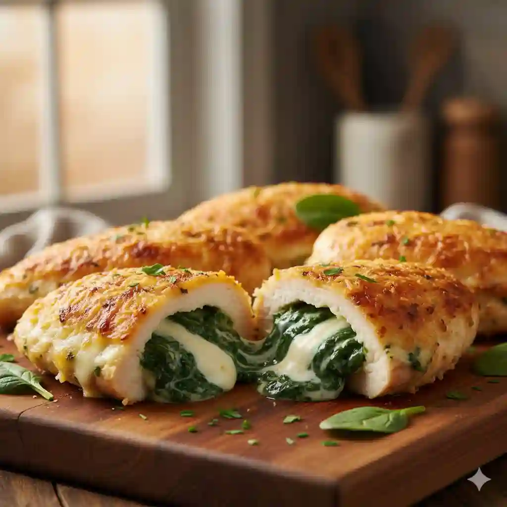 Cheesy Spinach Stuffed Chicken Breasts