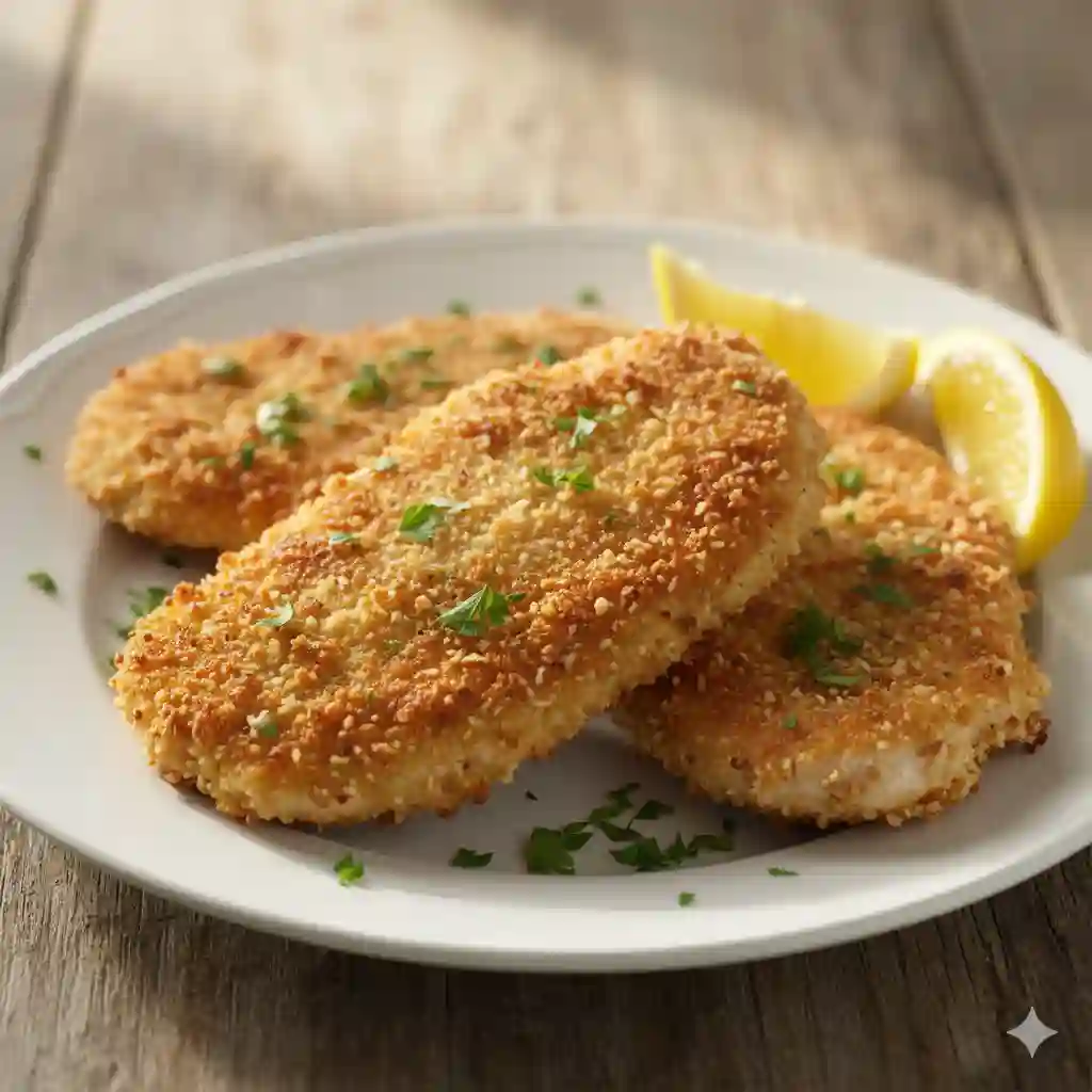 Crispy Parmesan Crusted Chicken Cutlets