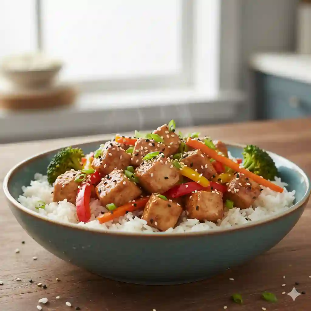 Gluten free garlic chicken bowl