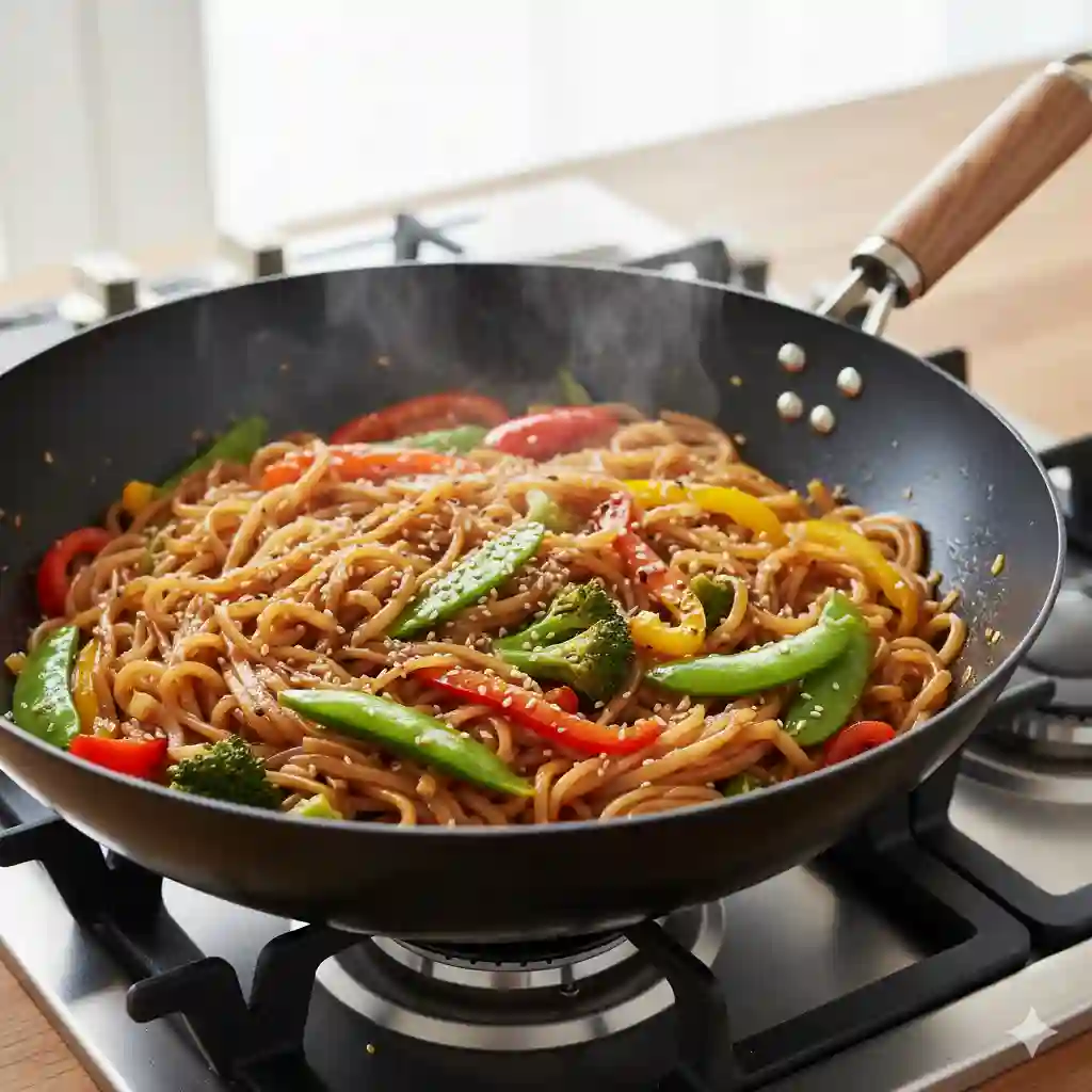 Gluten free rice noodle stir fry