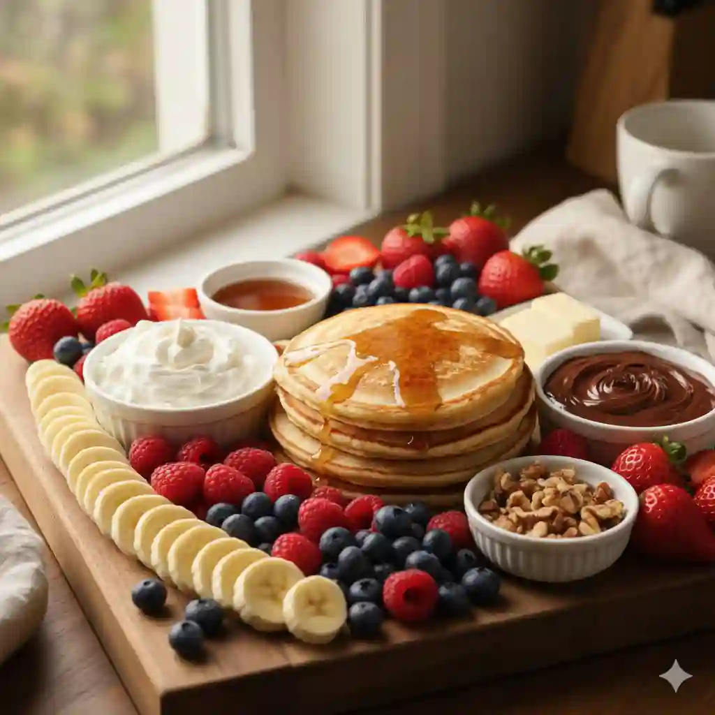 New Years Brunch Pancake Board