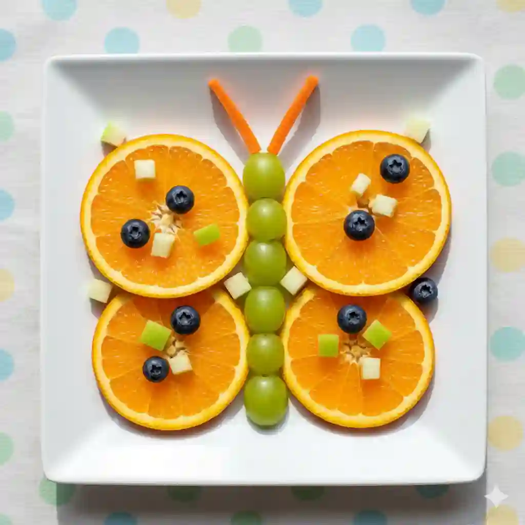 a fruit butterfly snack