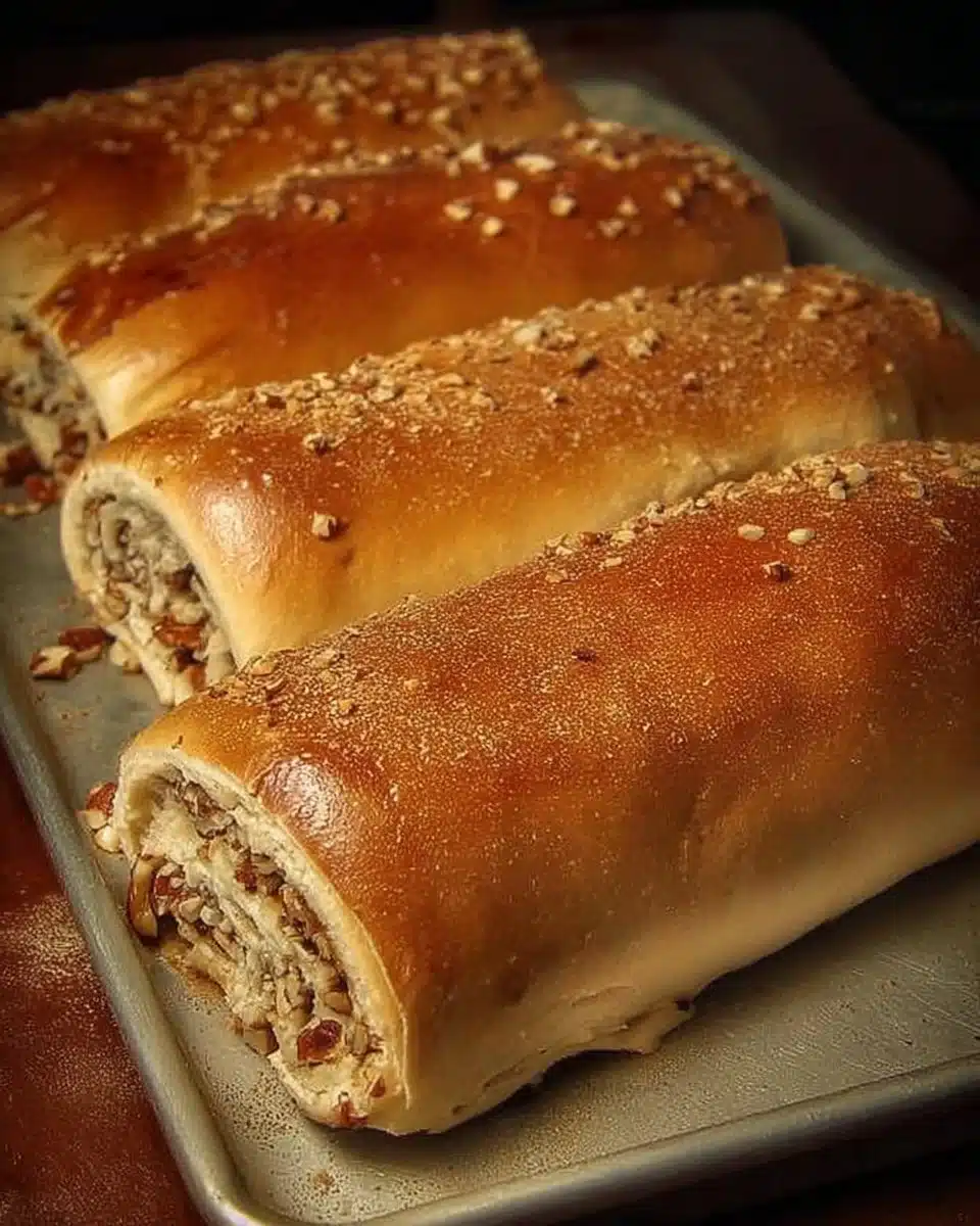Delicious Balkan Nut Roll pastry filled with nuts, ready to serve
