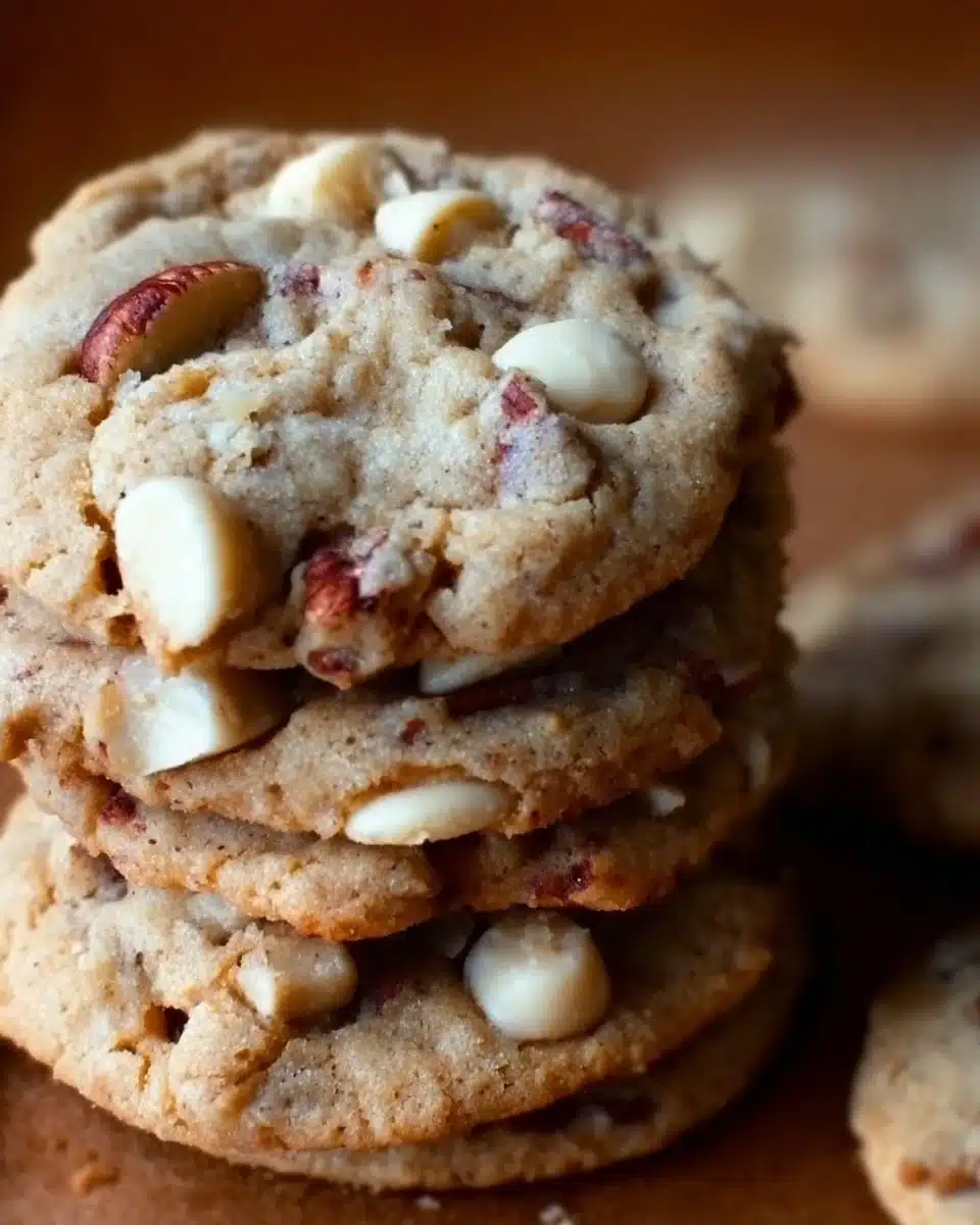 Delicious butter pecan white chocolate cookies fresh out of the oven
