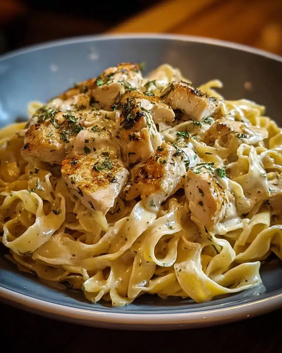 Delicious Chicken Buttered Noodles served in a bowl.
