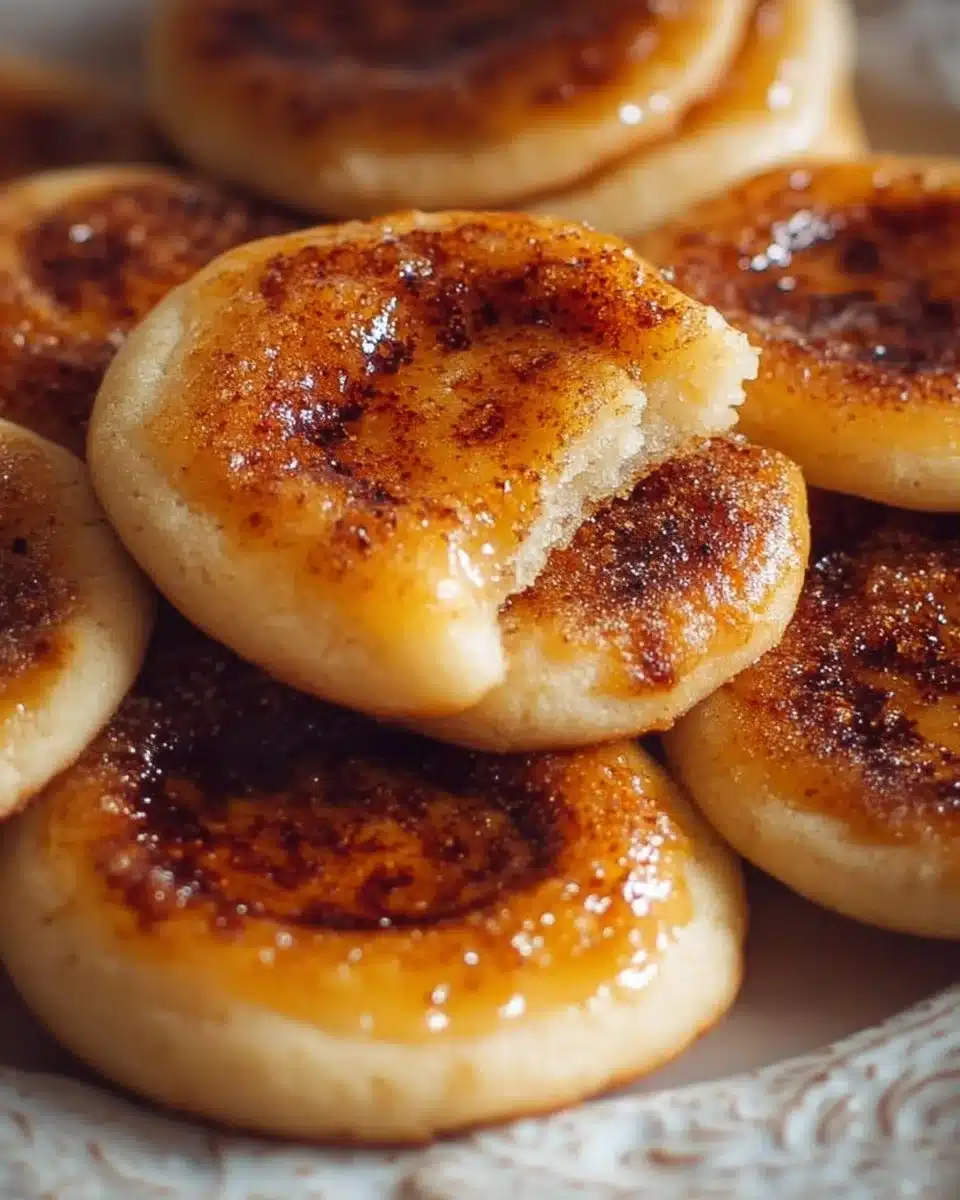 Delicious homemade Creme Brûlée Cookies with a crispy caramelized top