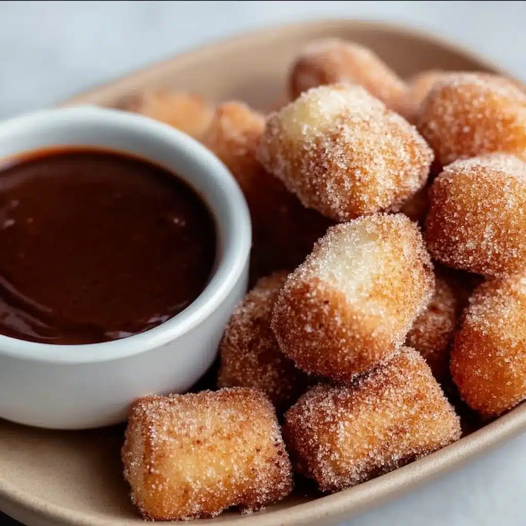 Delicious crispy air fryer churro bites sprinkled with cinnamon sugar