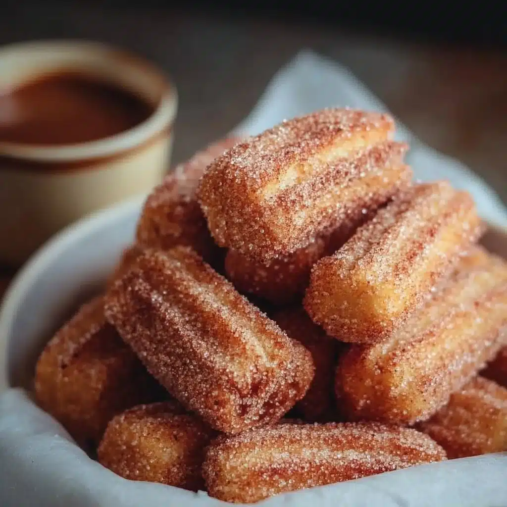 Delicious healthy baked churro bites on a plate.