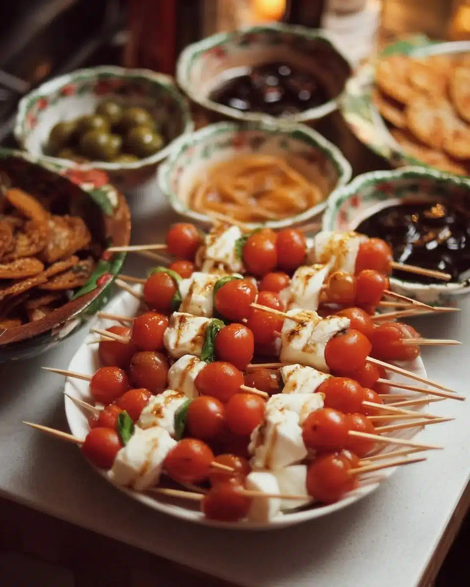 Delicious spread of snacks for New Year's Eve buffet celebration