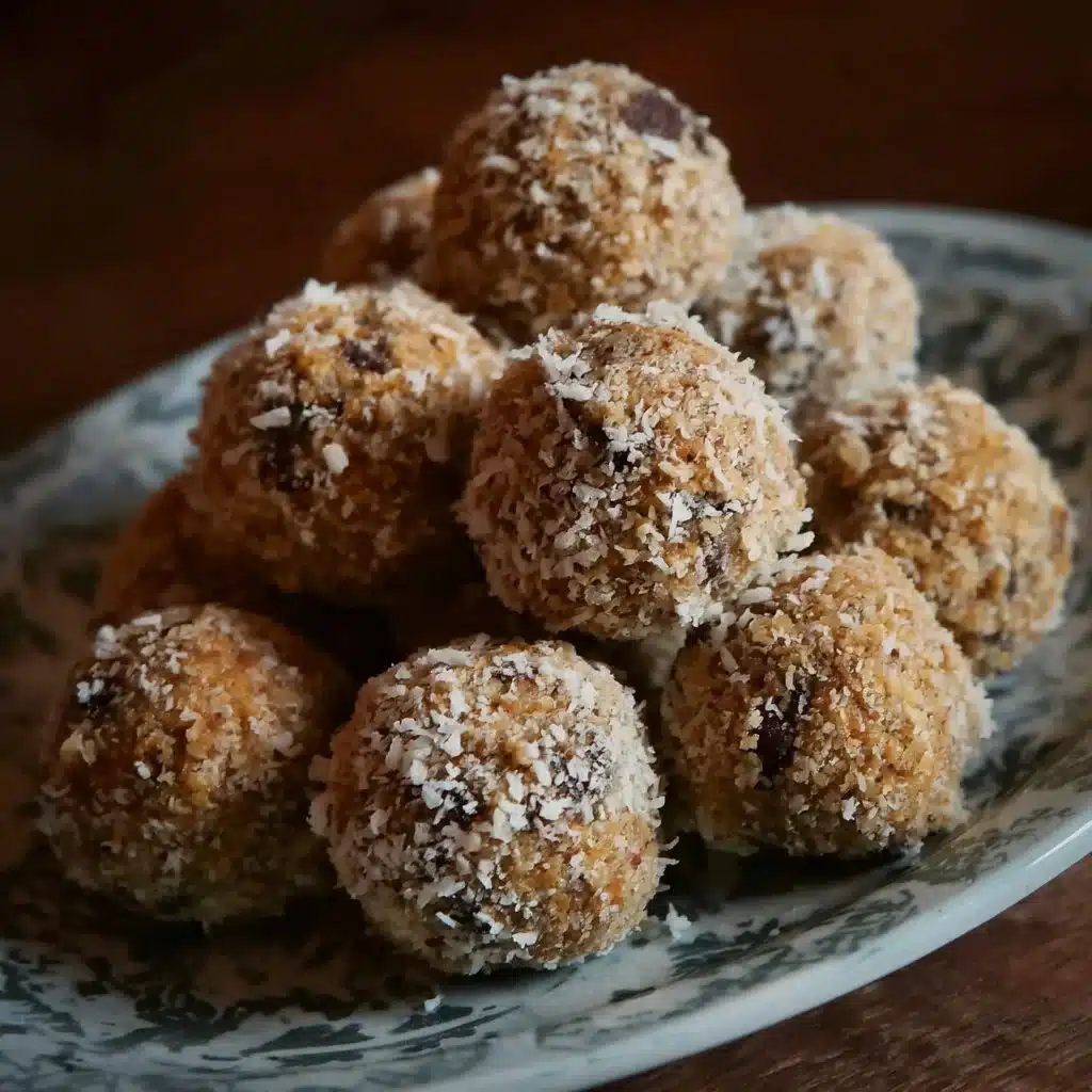 No-bake chocolate coconut balls made with graham crackers