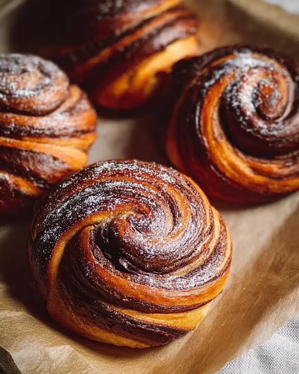 Freshly baked Nutella brioche buns filled with rich chocolate hazelnut spread.