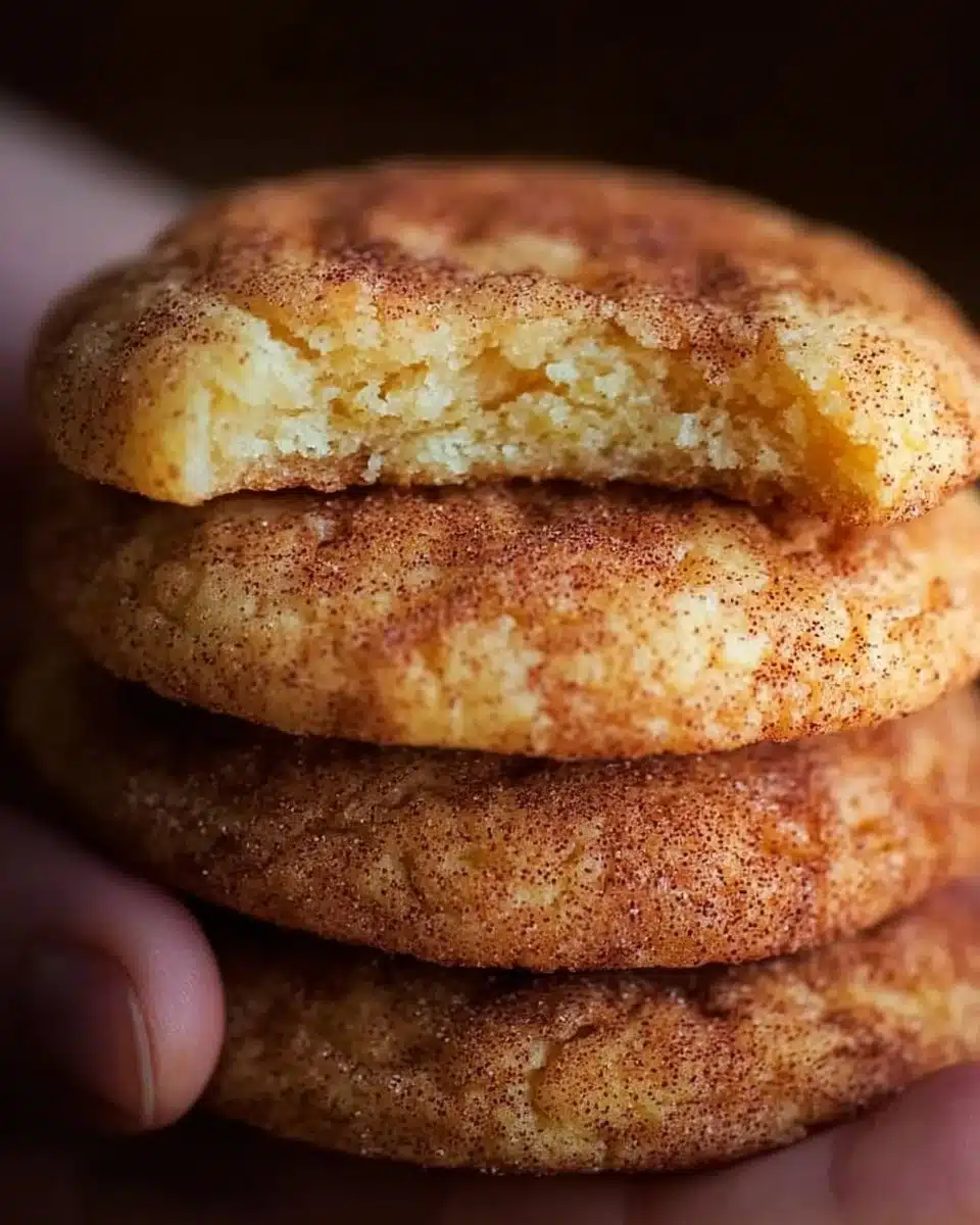 Freshly baked Snickerdoodle Cookies with cinnamon sugar on a plate