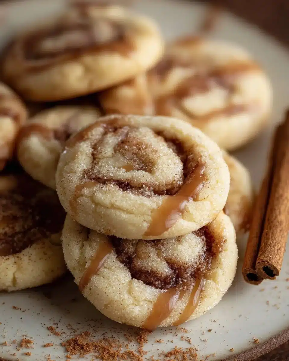 Soft and chewy cinnamon roll sugar cookies topped with icing