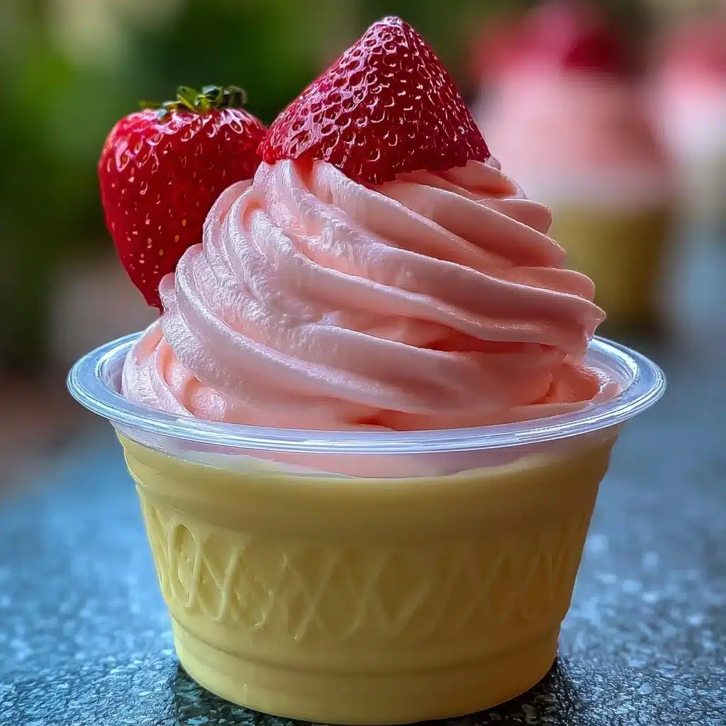Delicious Strawberry Dole Whip dessert served in a bowl