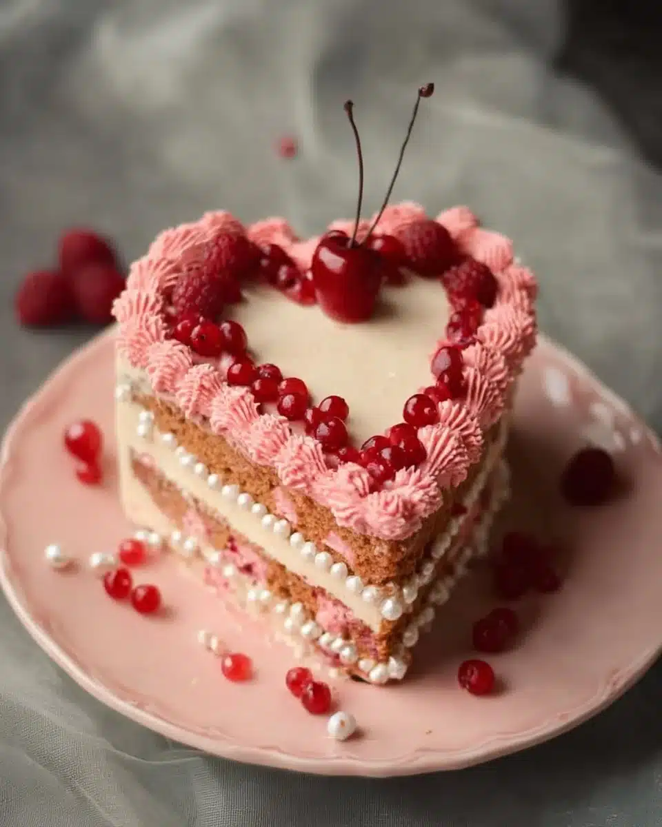 Best 4 Valentine's Day Cake Ideas to Impress Your Loved Ones 4 Vanilla, Earl Grey and Raspberry Heart Cake - A Parisian Journey