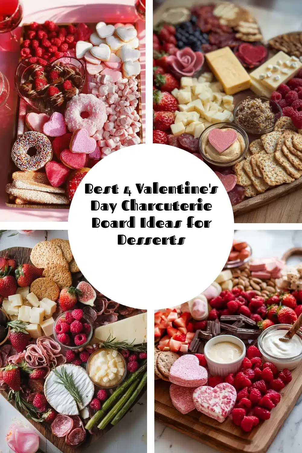 Valentine's Day charcuterie board featuring various delightful desserts.