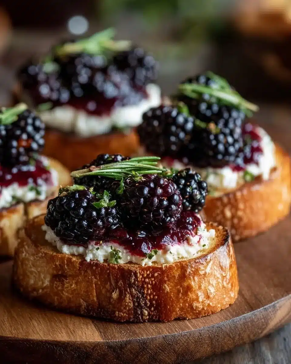 Blackberry Goat Cheese Crostini