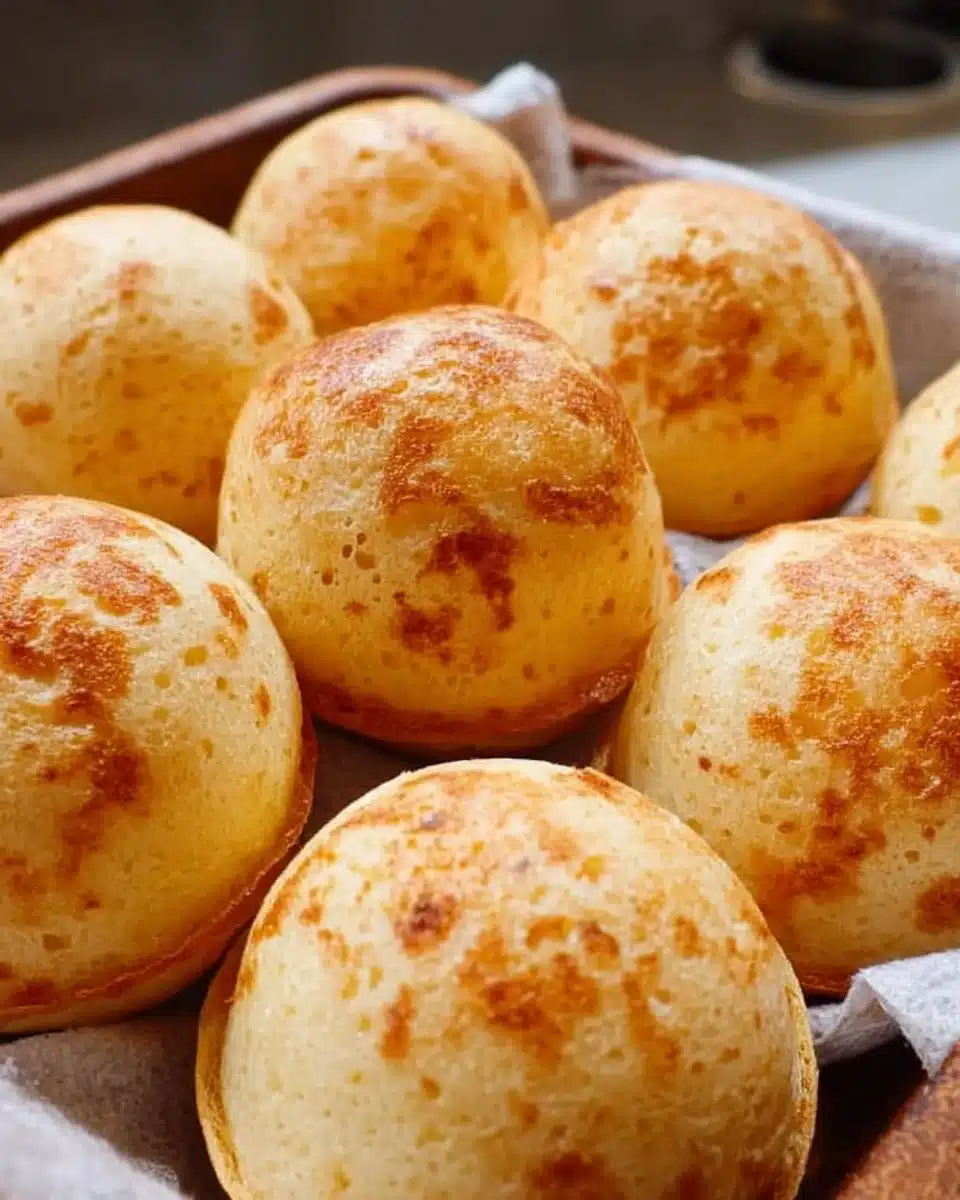 Delicious Brazilian cheese bread, a gluten-free treat made with cheese and tapioca.