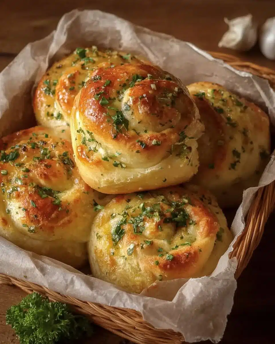 Freshly baked buttery cheese garlic rolls with melted cheese and garlic butter