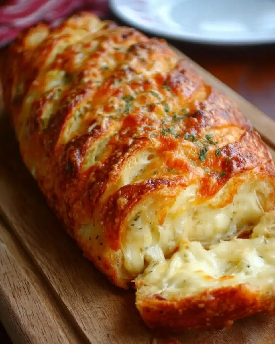 Delicious homemade cheese bread fresh out of the oven