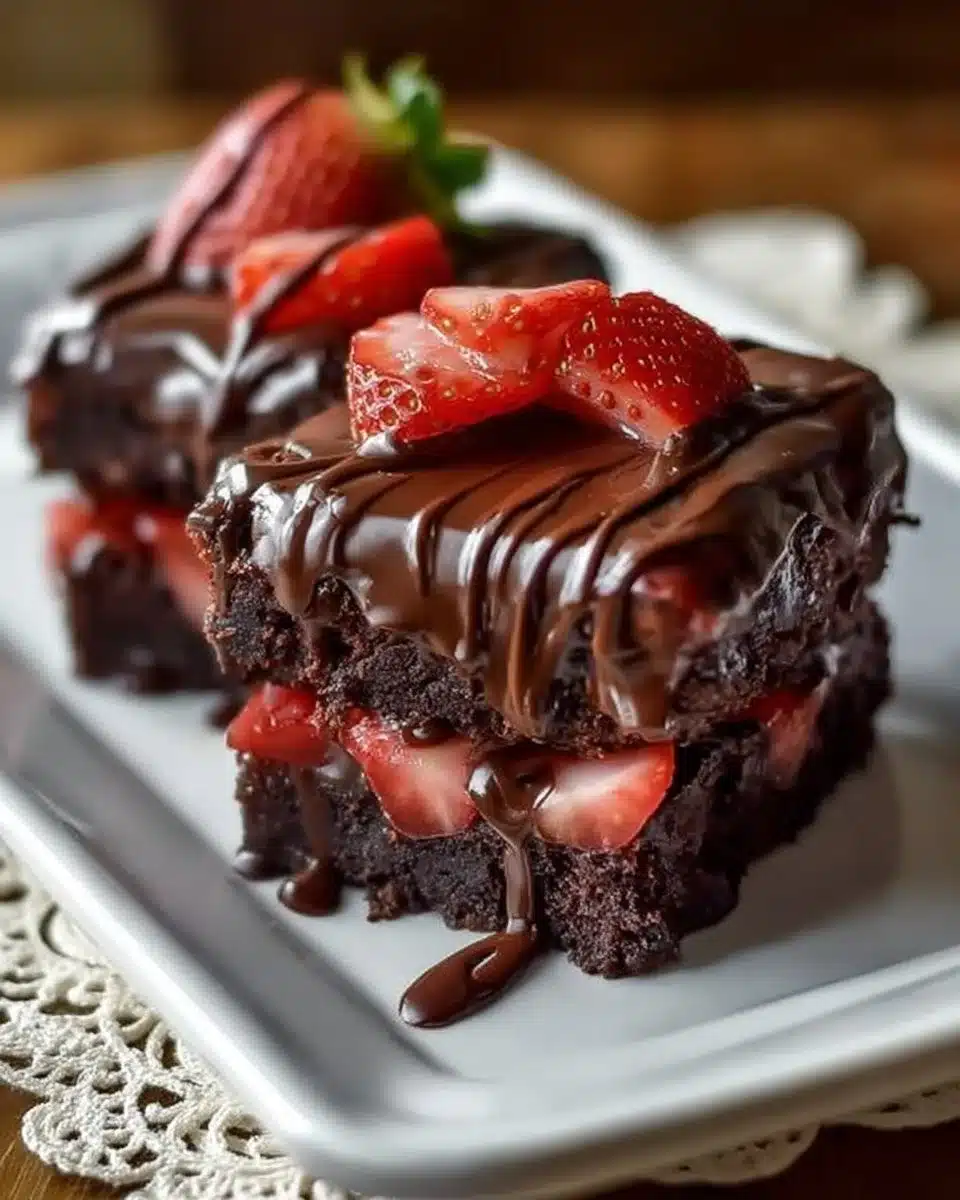 Chocolate Covered Strawberry Brownies