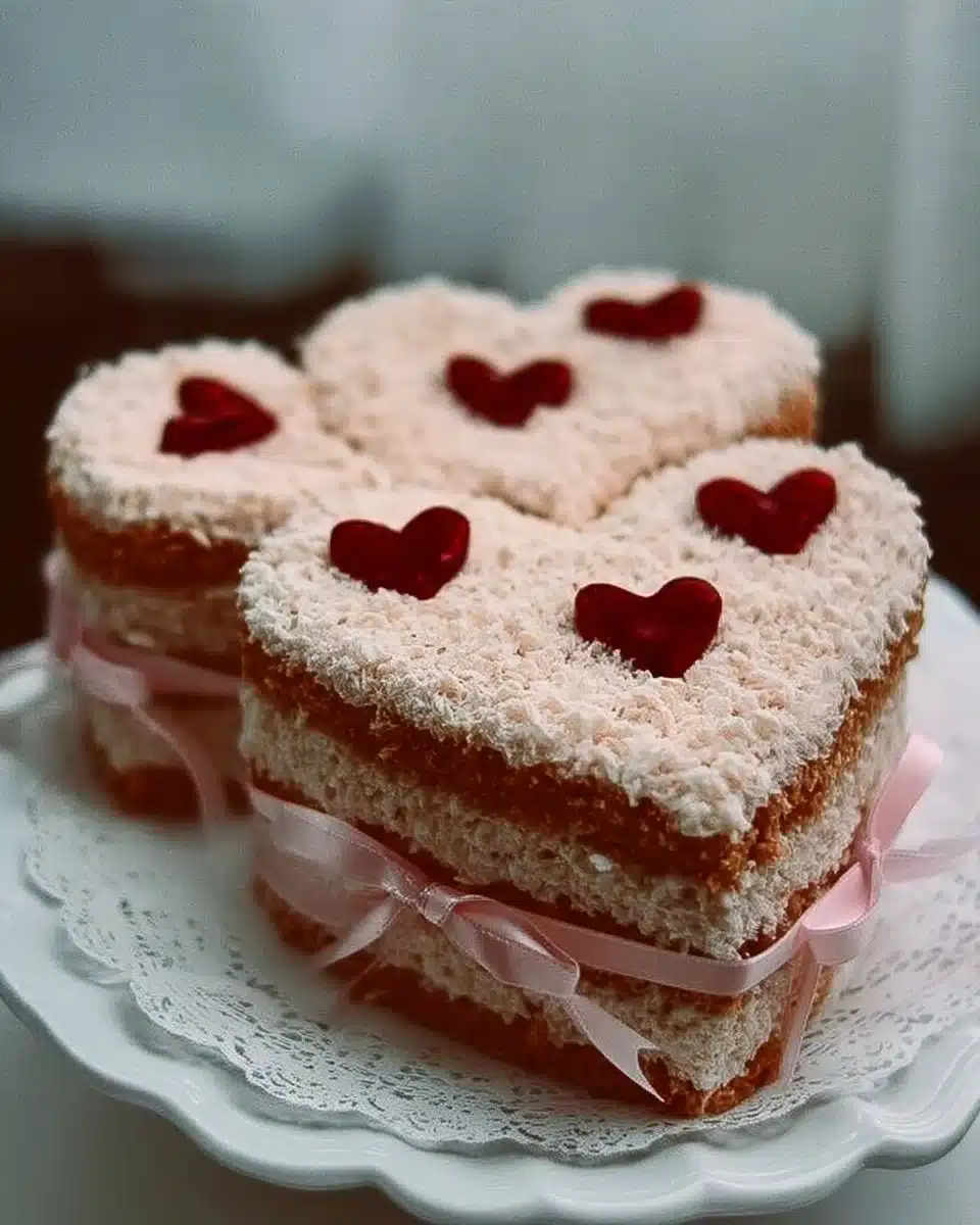 Delicious heart-shaped cakes decorated for special occasions