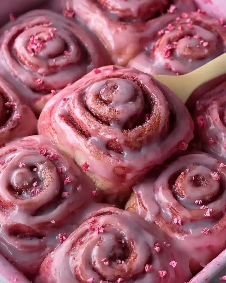 Pink Velvet Cinnamon Rolls