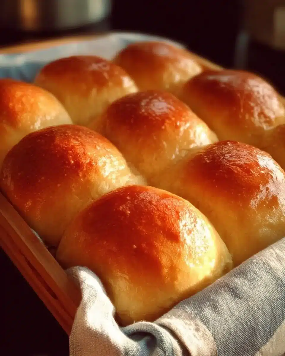 Soft and fluffy sweet dinner rolls fresh out of the oven