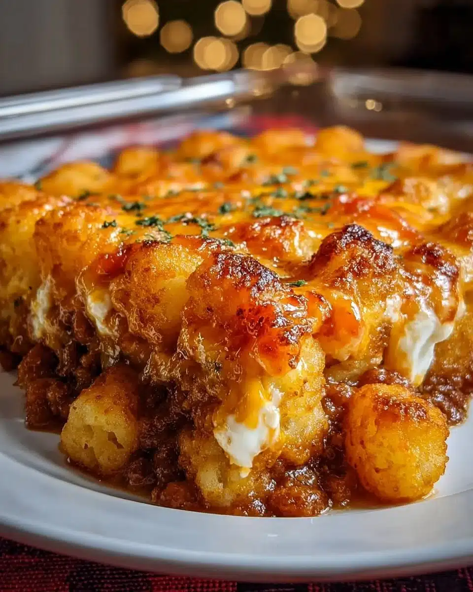 Chili Cheese Tater Tot Casserole