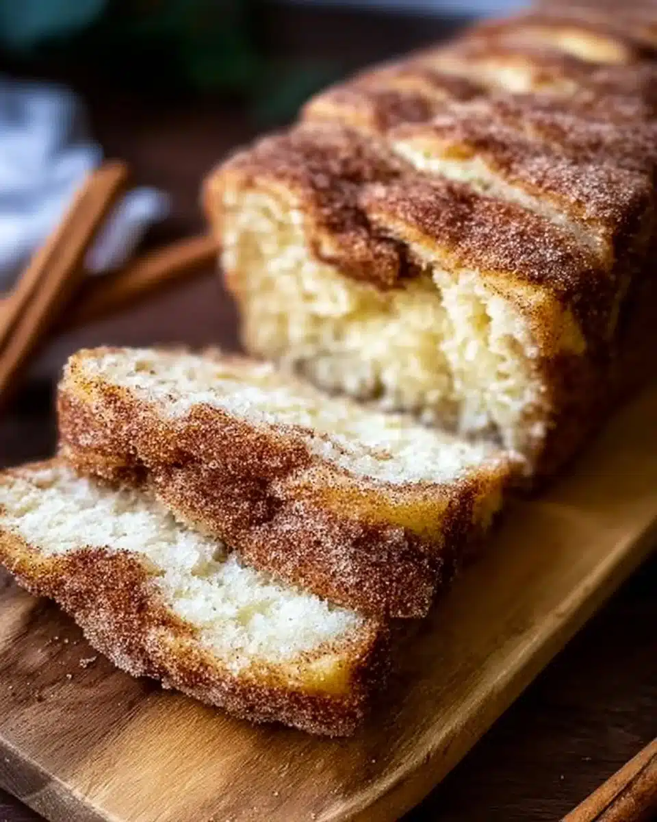 Delicious homemade cinnamon sugar donut bread fresh out of the oven