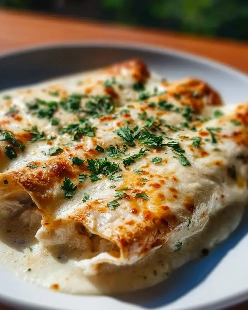 Creamy White Chicken Enchiladas