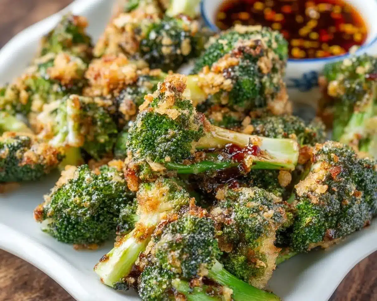 Crunchy Baked Broccoli with Spicy Soy Sauce