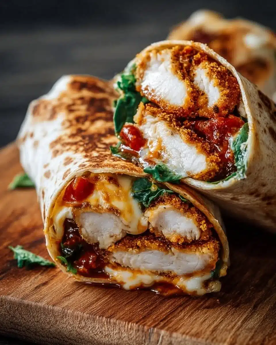 Crunchy Crispy Air Fryer Chicken & Mozzarella Wraps