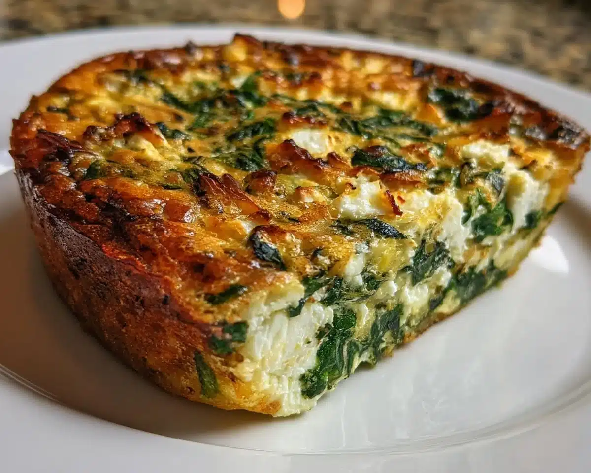 Crustless Spinach, Onion, and Feta Quiche