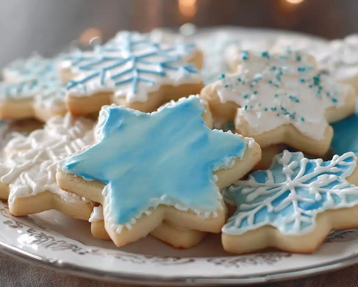 Colorful decorative icing on beautifully designed sugar cookies