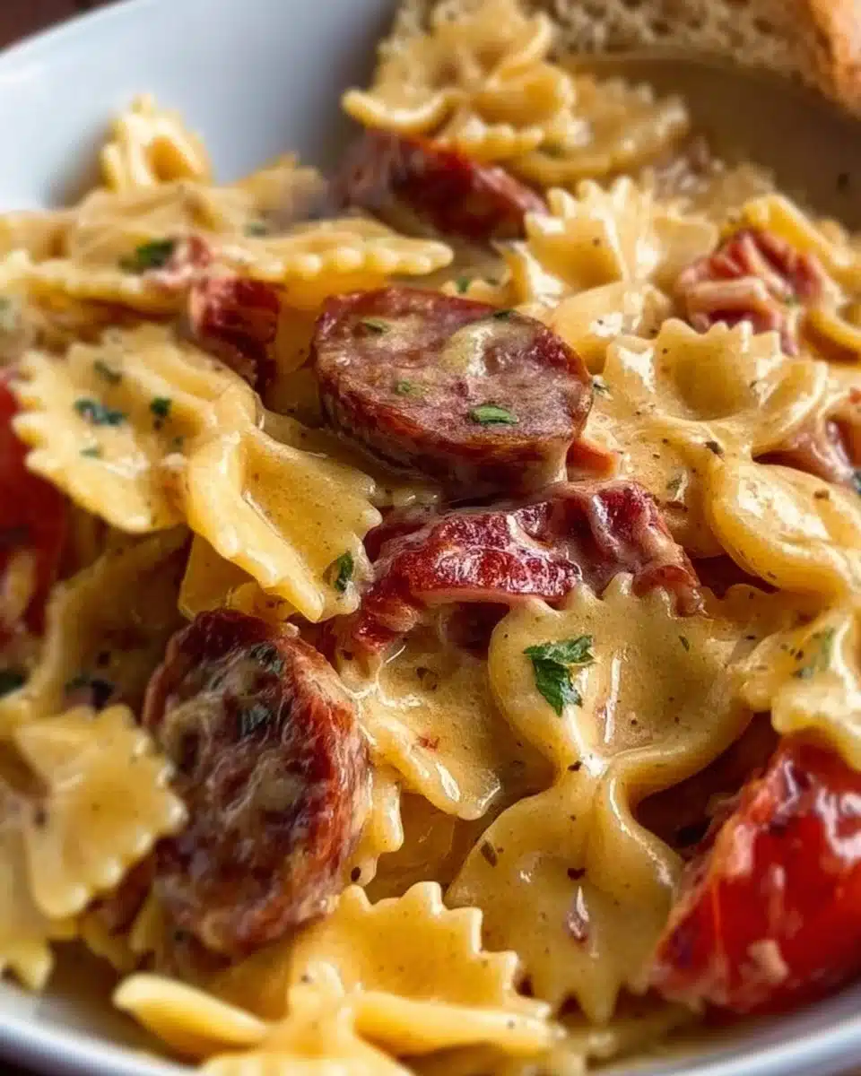 One Pot Creamy Cajun Sausage Pasta