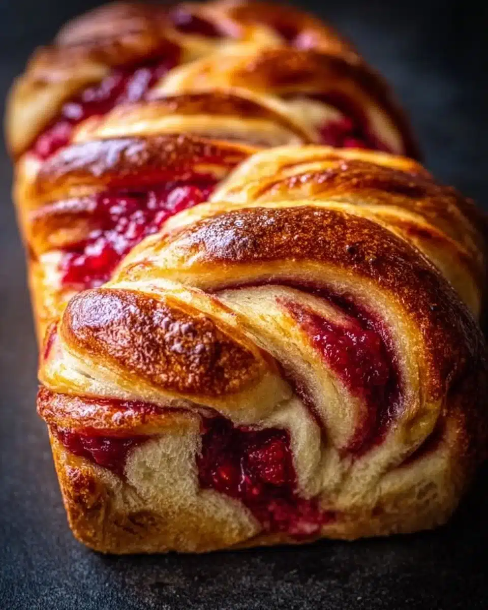 Raspberry Swirl Brioche Loaf